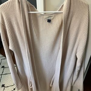 Long oversized crème cute and cozy cardigan